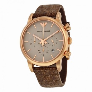 Emporio Armani Chronograph Brown Dial Brown Leather Men's Watch AR1809