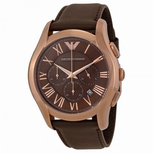 Emporio Armani Chronograph Brown Dial Brown Leather Strap Men's Watch AR1701