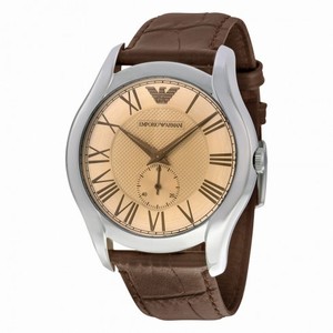 Emporio Armani Classic Amber Dial Bron Leather Men's Watch AR1704