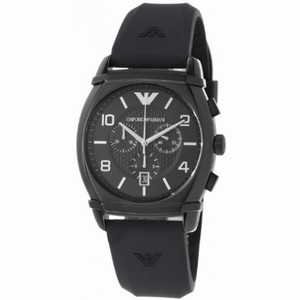 Emporio Armani Classic Black Dial Black Silicone Men's Watch AR0349