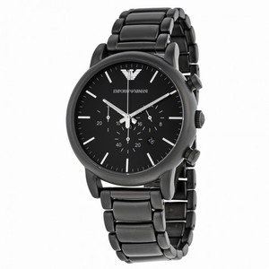 Emporio Armani Classic Black Dial Brushed Black Stainless Steel Men's Watch AR1895
