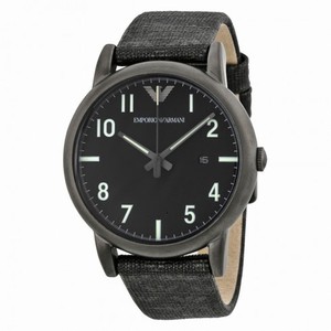 Emporio Armani Classic Black Dial Canvas Men's Watch AR1834