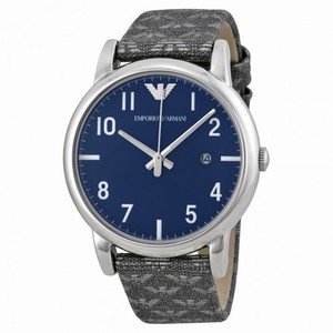 Emporio Armani Classic Blue Dial Grey Canvas Men's Watc AR1833