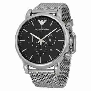 Emporio Armani Classic Chronograph Black Dial Stainless Steel Mesh Men's Watch AR1808