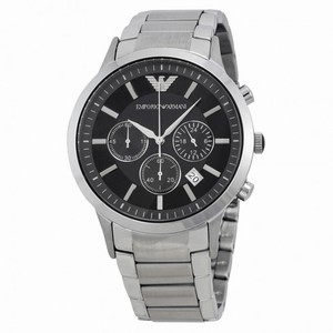 Emporio Armani Classic Chronograph Black Dial Steel Men's Watch AR2434