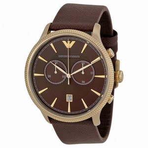 Emporio Armani Classic Chronograph Brown Dial Brown Leather Men's Watch AR1793