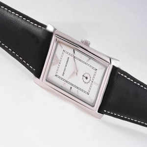Emporio Armani Classic Ladies AR0477 Black Dial 22x45mm Black Ostrich Leather Strap Watch