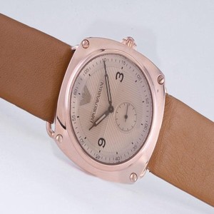 Emporio Armani Classic Mens AR0338 Quartz Stainless Steel with Rose Gold Bezel Mens Watch