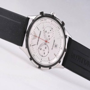 Emporio Armani Classic Mens AR0532 Quartz Chronograph White Dial Watch
