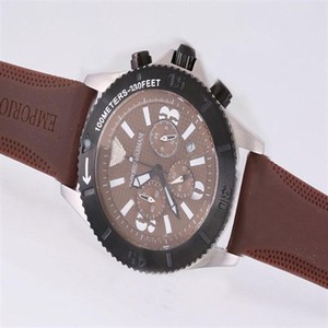 Emporio Armani Classic Mens AR1434 Brown Dial 47mm Stainless Steel Case Watch