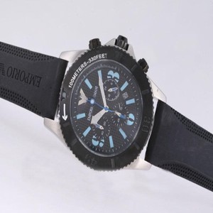 Emporio Armani Classic Mens AR1434 Mens 44mm Black Rubber Strap Watch