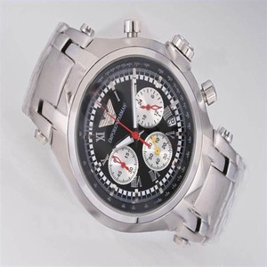 Emporio Armani Classic Mens AR1447 Black Dial Quartz Chronograph Round Watch