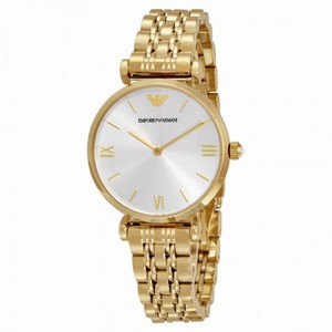 Emporio Armani Classic Silver Dial Gold Tone Ladies Watch AR1877