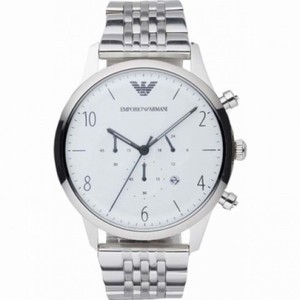 Emporio Armani Classic Silver Dial Stainless Steel Chronograph Men's Watch AR1879