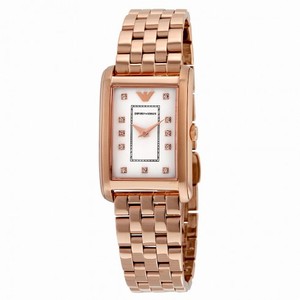 Emporio Armani Classic Whitte Dial Rose Gold-tone Stainless Steel Men's Watch AR1906