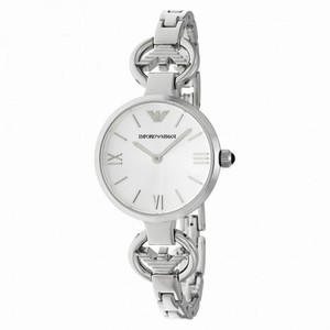 Emporio Armani Gianni T-Bar Silver Dial Stainless Steel Ladies Watch AR1772