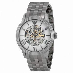Emporio Armani Meccanico Automatic Skeletal Dial Steel Unisex Watch AR4672