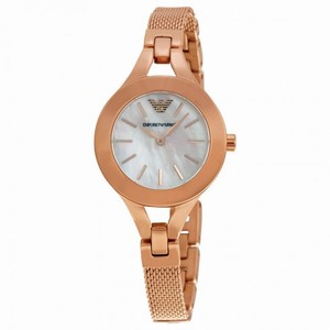 Emporio Armani Mother of Pearl Dial Rose Gold-tone Mesh Ladies Watch AR7329
