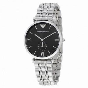 Emporio Armani Retro Black Dial Stainless Steel Men's Watch AR1676