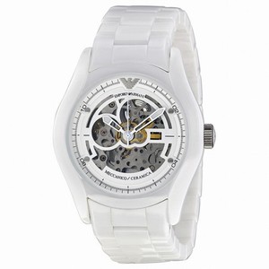 Emporio Armani Skeleton Dial White Ceramic Men's Watch AR1415