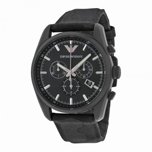 Emporio Armani Sport Chronograph Black Dial Black Canvas Men's Watch AR6051