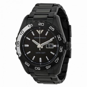 Emporio Armani  Sportivo Black Dial Blaxk Ion-plated Men's Watch AR6049