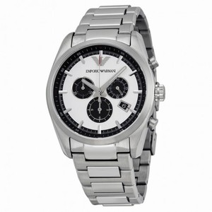 Emporio Armani Sportivo Chronograph Silver and Black Dial Stainless Steel Men's Watch AR6007