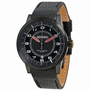 Ferrari Carbon Fiber Dial Black Leather Automatic Men's Watch FE-12-IPB-CP-BK