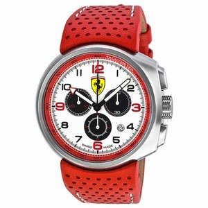 Ferrari F1 Fast Lap White Dial Chronograph Red Leather Men's Watch FE-10-ACC-CP-WT