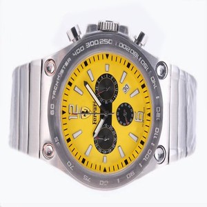 Ferrari Panerai Ferrari Granturismo FER00011 Round Silver Stainless Steel Strap Yellow Dial Watch