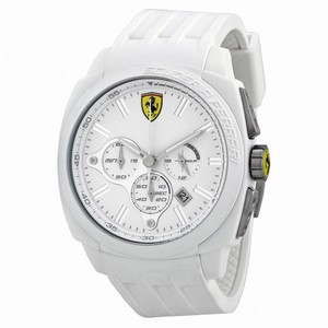 Ferrari Scuderia Aerodinamico Chronograph White Dial White Silicone Men's Watch 830119