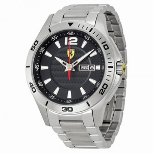 Ferrari Scuderia Black Dial Stainless Steel Men's Watch 830094