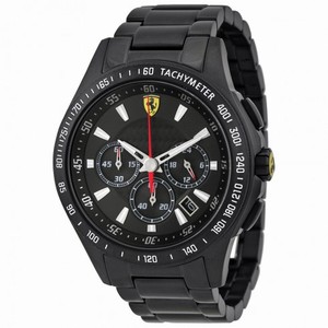 Ferrari Scuderia Chronograph Black Dial Black Ion-plated Men's Watch 830046