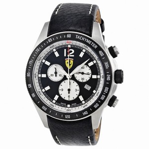 Ferrari Scuderia Chronograph Black Dial Black Leather Men's Watch FE-07-ACIP-CP-BK