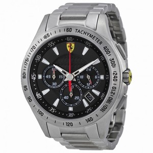 Ferrari Scuderia Chronograph Black Dial Stainless Steel Men's Watch 830048