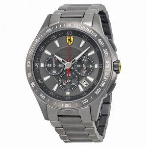 Ferrari Scuderia Chronograph Grey Dial Grey Ion-plated Men's Watch 830096