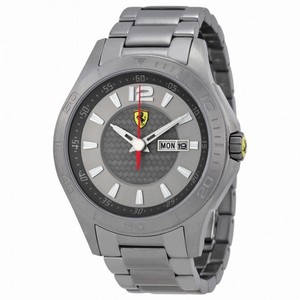 Ferrari Scuderia Grey Dial Gunmetal Ion-plated Men's Watch 830106