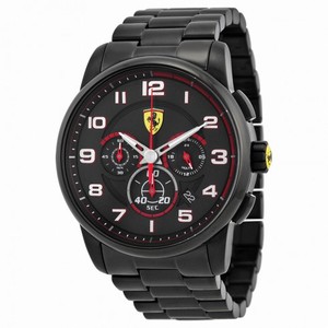 Ferrari Scuderia Heritage Chronograph Black Dial Black Ion-plated Men's Watch 830054