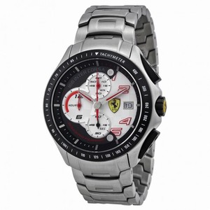 Ferrari Scuderia Race Day Chronograph Black and White Dial Stainless Steel Men's Watch 830085