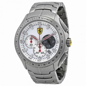Ferrari Scuderia Race Day Chronograph White Dial Stainless Steel Men's Watch 830082