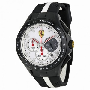Ferrari SF 103 Textures of Racing White Dial Black and White Silicone Men's Watch 830024