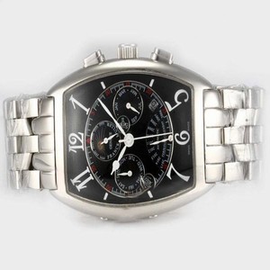 Franck Muller Casablanca 5850 CC Black Dial Rectangle Stainless Steel Case Watch