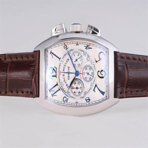 Franck Muller Cintree Curvex Chronograph 8880 CC AT 5N 40x64mm Brown Ostrich Leather Strap Watch