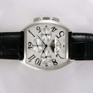 Franck Muller Cintree Curvex Chronograph 9880-CCQP Stainless Steel Case 36x49mm White Dial Watch