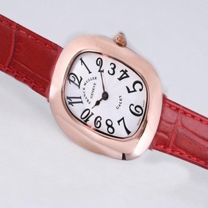 Franck Muller Long Island 10000 SC Red Crocodile Leather Strap Womens Watch