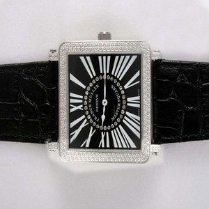 Franck Muller Master Square 6002 DT-D Square Quartz Black Dial Watch