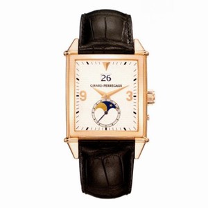 Girard Perragaux Vintage 1945 18kt Rose Gold Black Leather Men's Watch 25800.0.52.815