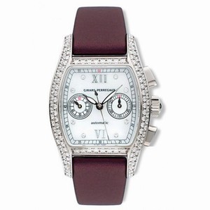 Girard Perregaux Richeville Diamond 18kt White Gold Burgundy Satin Ladies Watch 02650-D0-Q53-72M7