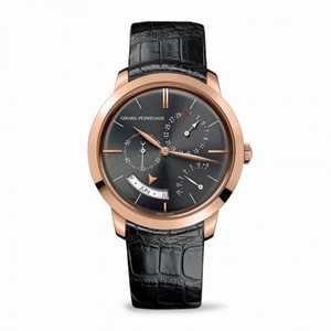 Girard Perregaux 1966 Black Dial Pink Gold Black Leather Automatic Men's Watch 49538-52-231-BK6A
