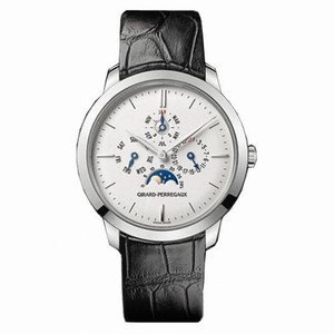 Girard Perregaux 1966 Silver Dial Moon Phase 18K White Gold Automatic Men's Watch 90535-53-131-BK6A
